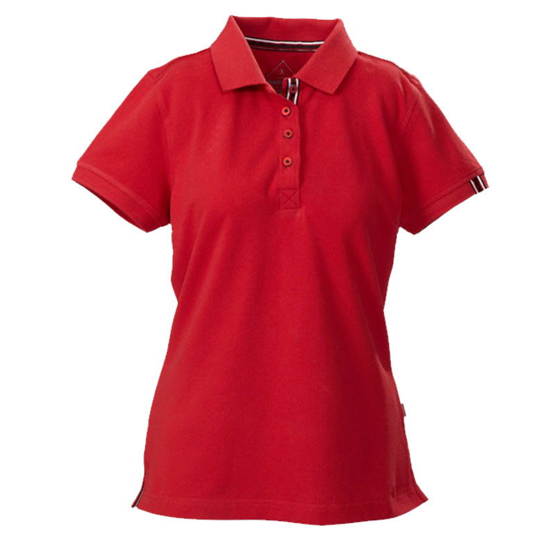 Ladies Quality Plain Contrast Cotton Polo Shirt - AVON-L | Red
