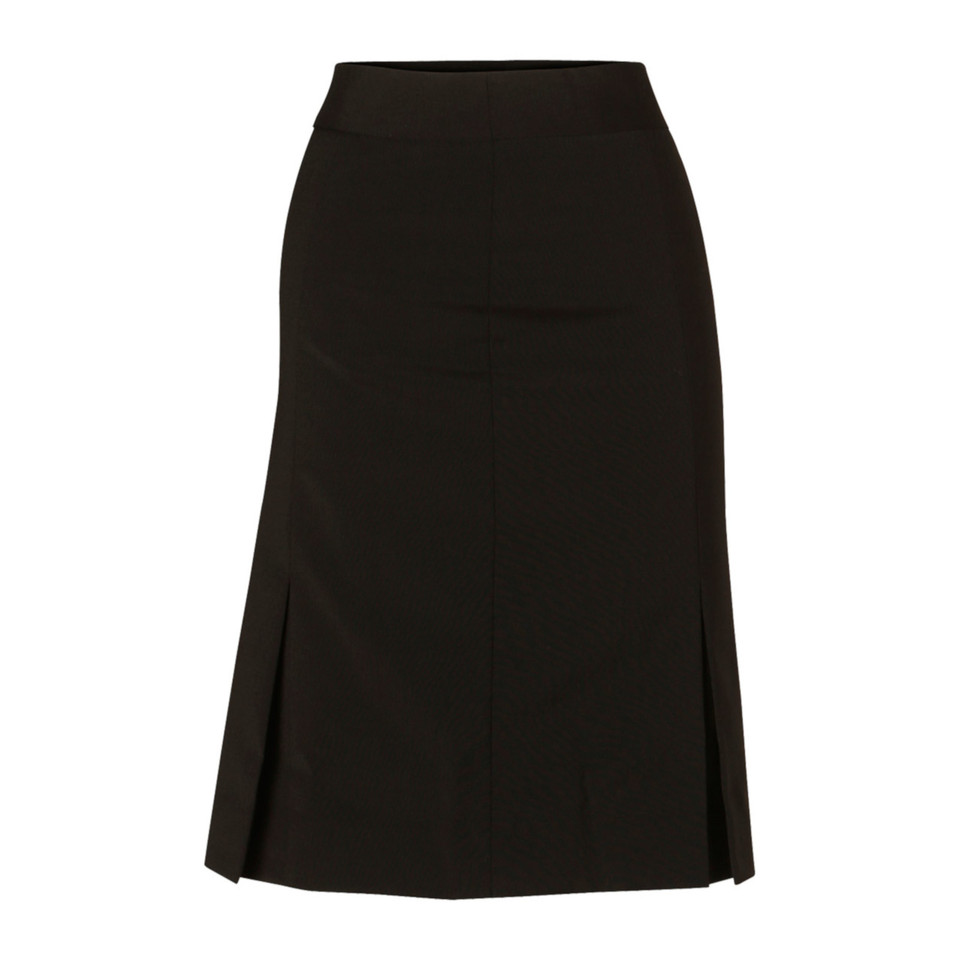 Ladies Wool Stretch Blend Pleated Skirt - M9473 | Black