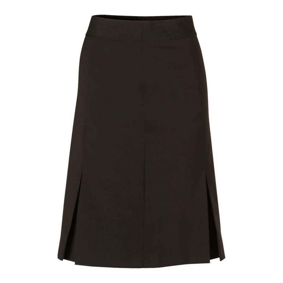 Ladies Wool Stretch Blend Pleated Skirt - M9473 | Charcoal