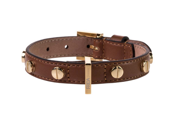 FRIDA FIRENZE Collar Stud Screw Small, Brown