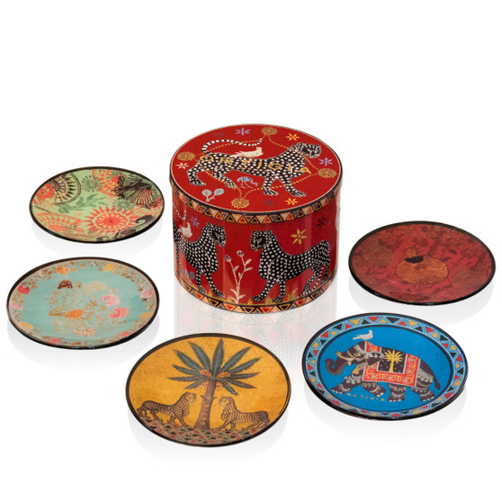 ORTIGIA Tin with 5 Glass Plates