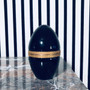 Small French Antique Opaline Egg Box, Black