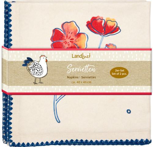 3222343 Stoff-Servietten "Blume" (2 Stück) - LandLust