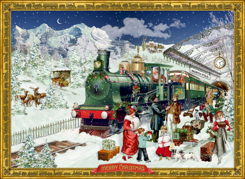 3925172 Nostalgische Eisenbahn, Wand-Adventskalender A4 (Behr)