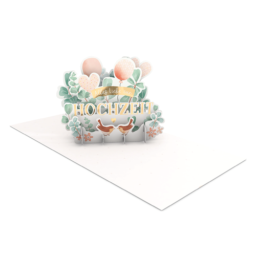 30692 Pretty Pop-up Doppelkarte Alles Liebe zur Hochzeit
