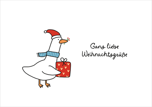 7835 Postkarte Gans liebe Weihnachtsgrüße 7835 Postkarte Gans liebe Weihnachtsgrüße