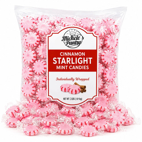 Cinnamon Starlight Mints Hard candy bulk wrapped candy 2 Lbs. Starlite Mints