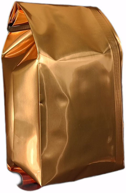 Gold foil coffee bag of medium roast coffee.
Premium 10 oz gold foil bag of freshly roasted medium roast coffee, sealed to lock in freshness and flavor.