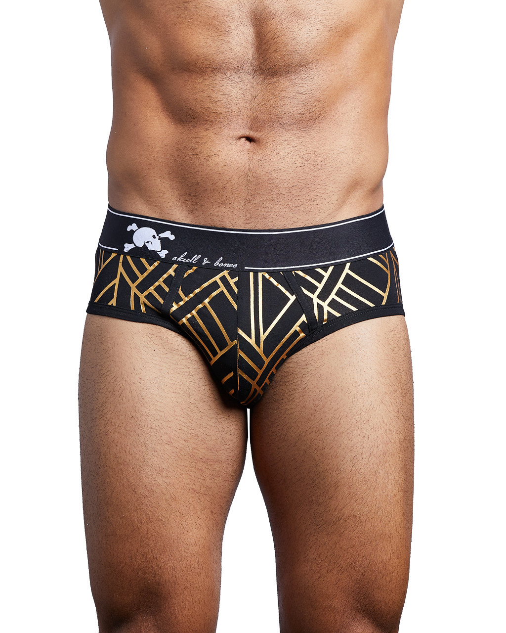 Skull and Bones Underwear Gold Deco Brief Black