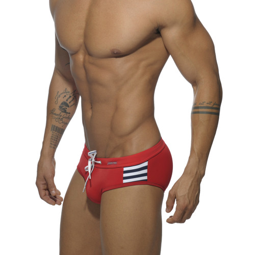 Addicted Swimwear Colored Sailor Swim Brief Red ADS105