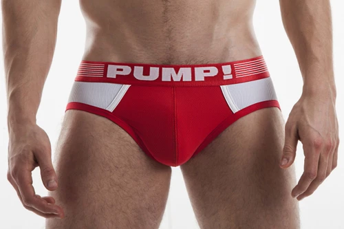 PUMP! Underwear Red Ribbed Brief