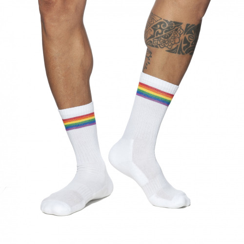 Addicted AD Rainbow Socks White (AD829-01)