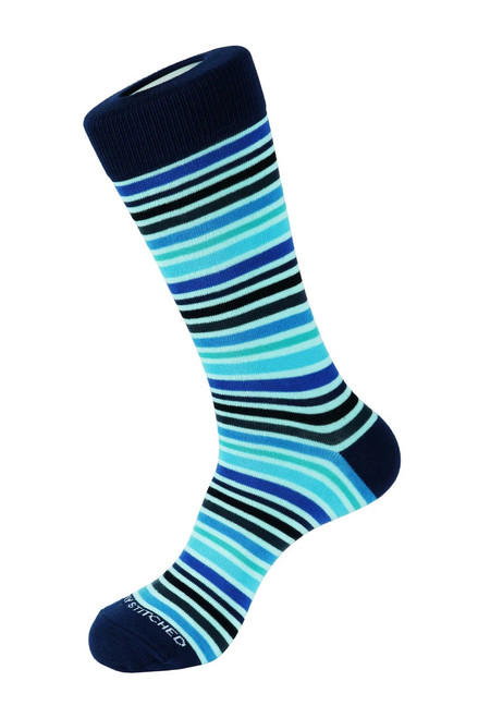 Unsimply Stitched Socks Coastal Stripe (Blue) (18001-5)