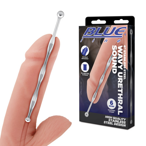Blueline Stainless Steel 6" Wavy Urethral Sound (BLM9010)