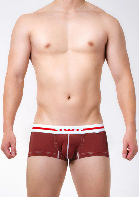 TOOT Underwear Emblem Sided Mesh Trunk Dark Red (CB26S312-Dark-Red)