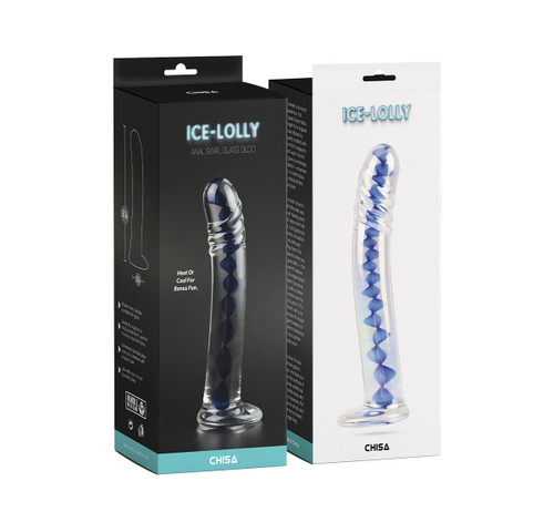 ICE-LOLLY Anal Swirl Glass Dildo (CN-171420999)