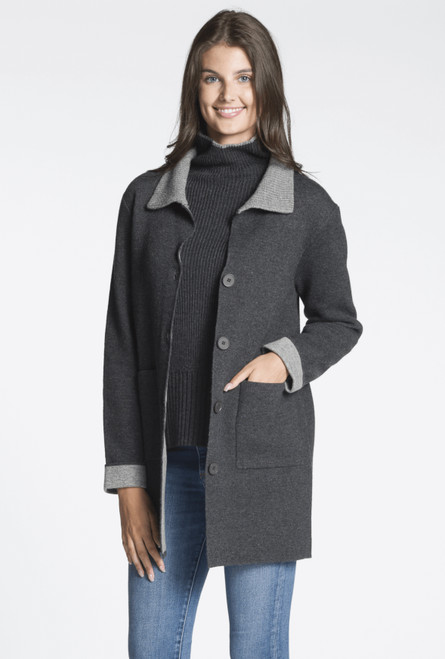 Two Tone Sweater Coat