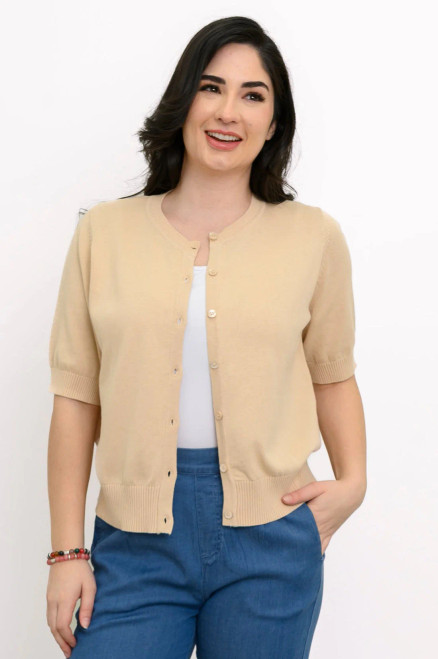 Shen Cardigan, Beige, Cotton