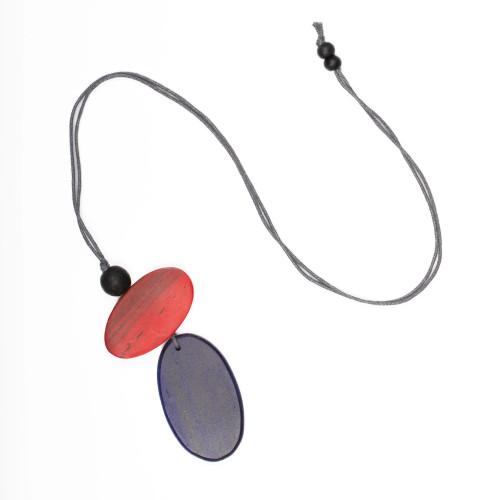 Double Oval Pendant - Red