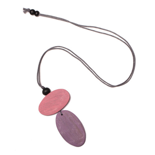 Double Oval Pendant - Lilac Mix