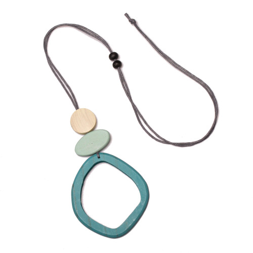 Open Hoop Pendant  Teal