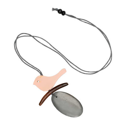Wood Bird on a Branch, Pastel Mix