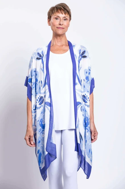 Prato Azul Cap Sleeve  O/S