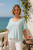Short Sleeve V-Neck Top, Light Blue  O/S