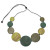 Graduated Wooden Disc Necklace, Green  Mix