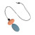 Double Oval Pendant - Coral Teal
