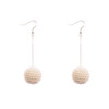 MON BIJOU | Drop Earrings | Crochet Beads White