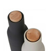 Top view of beechwood lids with grind setting marks — AUDO Bottle Grinder Set carbon/ash
