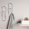 Minimalist design Bendo Luxe giant Paper Clip wall mounted coat hooks chrome | the design gift shop