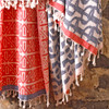 Fouta Towels 'Uhaina Chillida Bleu' and 'Basque Rouge' by Jean-Vier | The Design Gift Shop