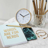KARLSSON CLOCKS Minimal alarm clock with gold case and white dial