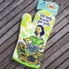 Front view of the "Get Ready to Undo Your Pants" oven mitt by Blue Q.