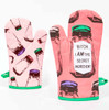 Front and rear view of the "Bitch I Am the Secret Ingredient" Oven Mitt by Blue Q.
