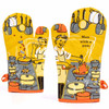 Front and rear view of the "Man With A Pan" oven mitt by BlueQ, available at thedesigngiftshop.com.