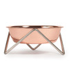 BENDO meow luxe dog bowl copper on chrome | The Design Gift Shop