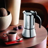 BIALETTI Venus Induction 4 cup espresso coffee maker, silver, on side table | the design gift shop