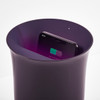 Black LEXON Oblio UV-C Sanitizing Qi Charger with mobile phone in it