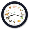 KooKoo - KidsWorld - Farm Animals - Wall Clock - Blue-Black Rim | the design gift shop