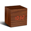 GINKGO cube click clock walnut / red LED | the design gift shop