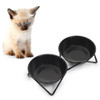 BENDO meow meow luxe cat double dish black on black | the design gift shop