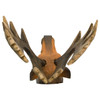 Top view of a hand-painted Red Deer Stag wooden hook, highlighting the detailed wood-carved texture of the antlers.