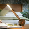 GINKGO Octagon One Plus desk light and alarm clock Walnut | the design gift shop