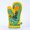 Front view of the Blue Q "Mr Spice Guy" oven mitt.