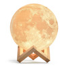 ISgift lunar moon lamp 15 cm on beechwood base, warm glow, colour-changing night light.