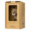 Wildlife Garden Leopard hand-carved wall hook presented in its sustainable brown cardboard gift box.