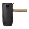 Stelton Collar Espresso Maker 0.25L in matte black stainless steel with natural rubberwood handle.